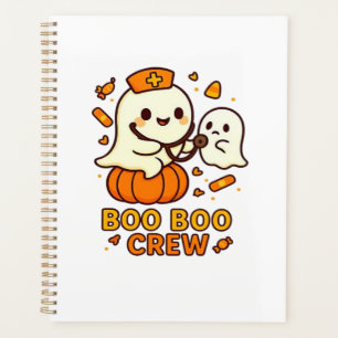 Boo Boo Crew Nurse Funny Halloween Ghost Nurse Gir Planner
