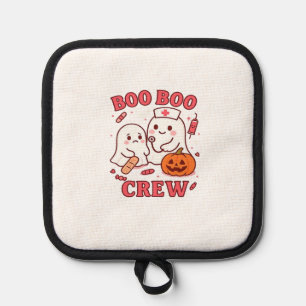 Boo Boo Crew Nurse Funny Halloween Ghost Nurse Gir Pot Holder