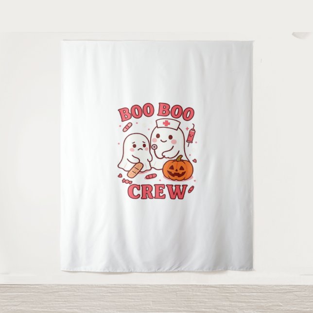 Boo Boo Crew Nurse Funny Halloween Ghost Nurse Gir Tapestry (Front)