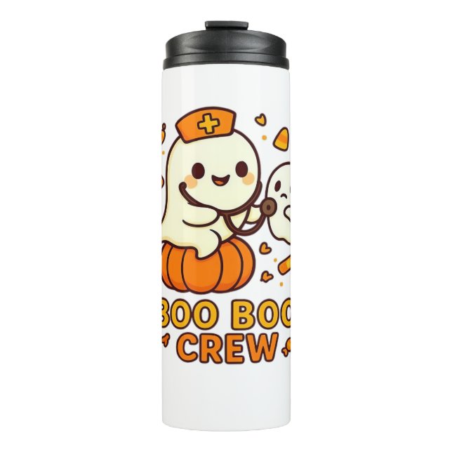 Boo Boo Crew Nurse Funny Halloween Ghost Nurse Gir Thermal Tumbler (Front)