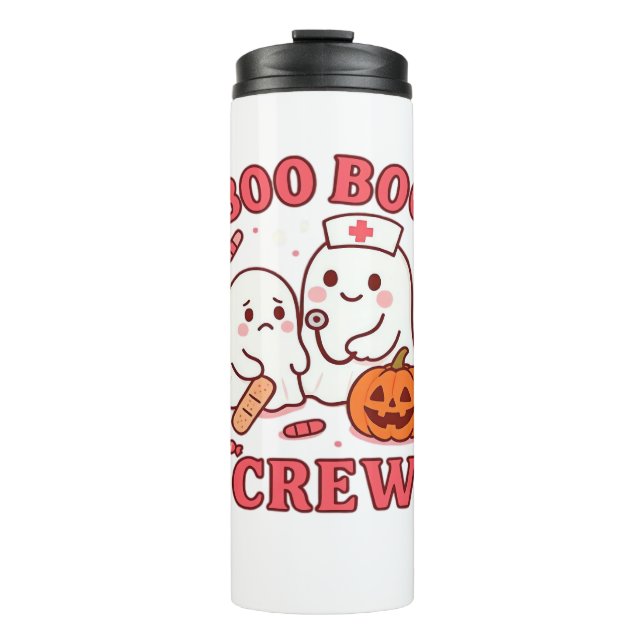 Boo Boo Crew Nurse Funny Halloween Ghost Nurse Gir Thermal Tumbler (Front)