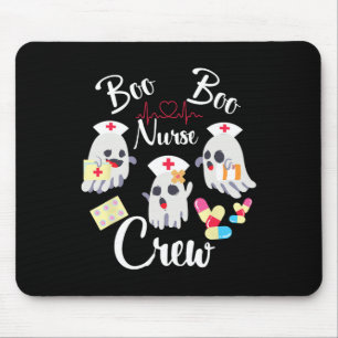 Boo Boo Crew Nurse Ghost Costume Fun Halloween Gif Mouse Pad