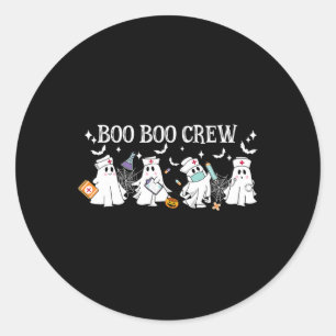 Boo Boo Crew Nurse Ghost Funny Halloween  Classic Round Sticker