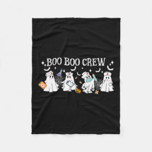 Boo Boo Crew Nurse Ghost Funny Halloween Fleece Blanket