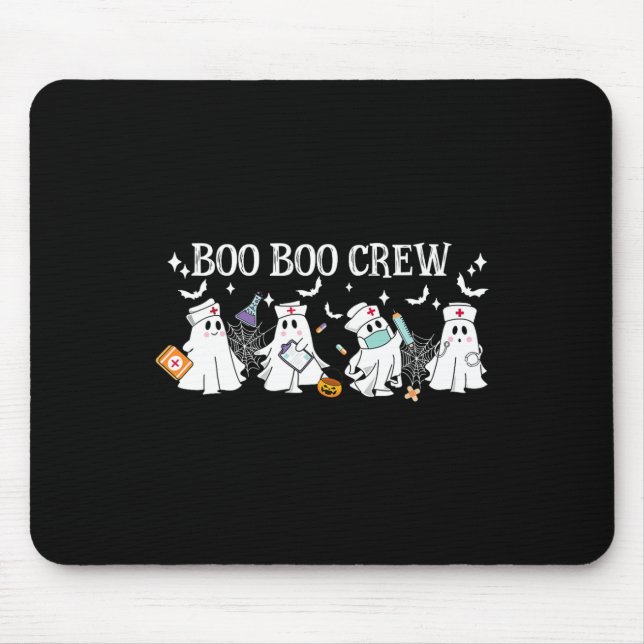 Boo Boo Crew Nurse Ghost Funny Halloween  Mouse Pad (Front)