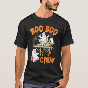 Boo Boo Crew Nurse Ghost Skeleton Halloween Costum T-Shirt