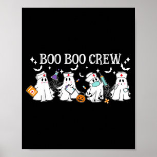 Boo boo crew nurse halloween funny nurse for women poster