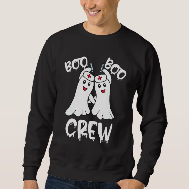 Boo Boo Crew  Nurse Halloween Ghost Costume Sweatshirt (Front)