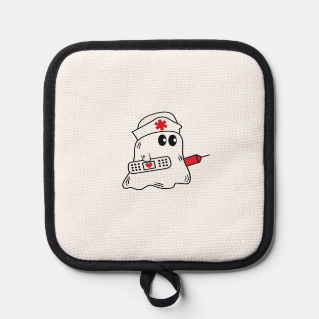 Boo Boo Crew Nurse Halloween Ghost Funny Oversized Pot Holder (Front)