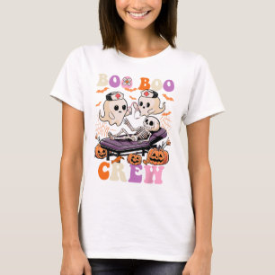 Boo Boo Crew Nurse Halloween Ghost Skeleton Nurses T-Shirt