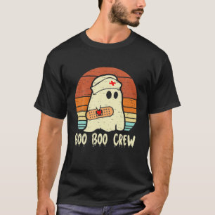Boo Boo Crew Nurse Halloween Ghost Vintage Nursing T-Shirt