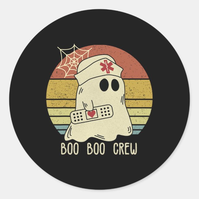 Boo Boo Crew Nurse Halloween Nurse For Women  Classic Round Sticker (Front)