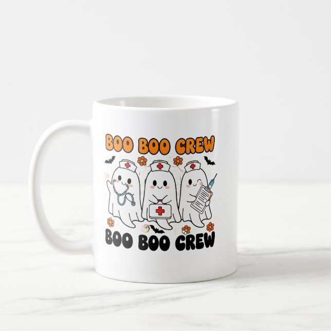 Boo Boo Crew Nurse Halloween Nurse for Women Coffee Mug (Left)