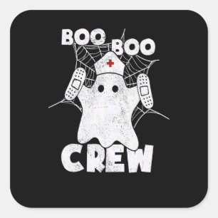 Boo Boo Crew Nurse Rn Halloween Ghost Costume Square Sticker