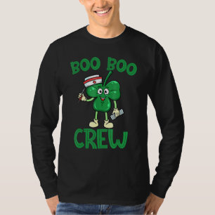 Boo Boo Crew Nurse St Patrick S Day Lucky Shamrock T-Shirt
