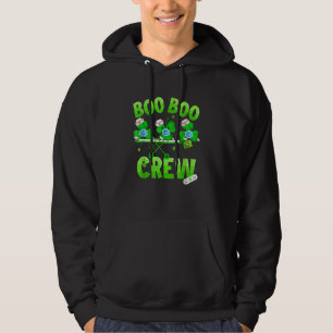 Boo Boo Crew Nurse St Patrick S Day Shamrock Face Hoodie