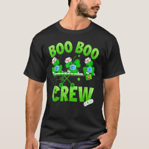 Boo Boo Crew Nurse St Patrick S Day Shamrock Face  T-Shirt