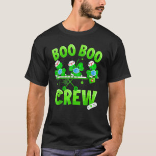 Boo Boo Crew Nurse St Patrick S Day Shamrock Face  T-Shirt