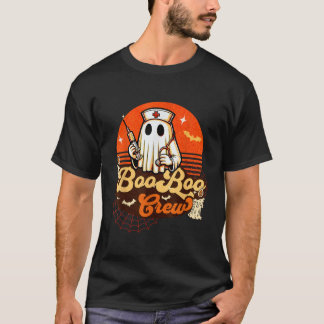 Boo Boo Crew Sunset Nurse Ghost Halloween Ghost T-Shirt