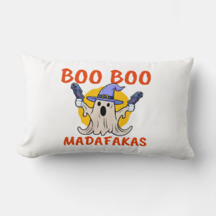 Boo Boo Madafakas Funny Halloween Ghost Lumbar Cushion