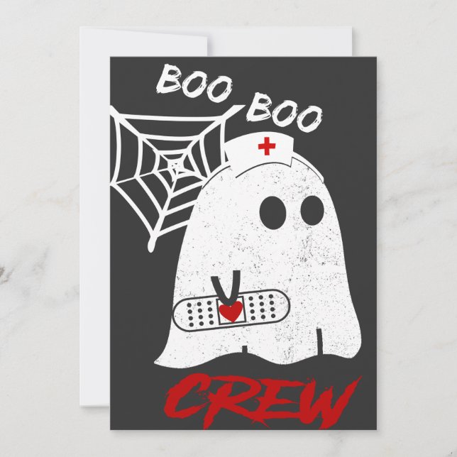 BOO boo nurse crew tee, funny halloween nurse T-Sh Invitation (Front)