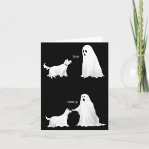 Boo Boo-P Dog Ghost Halloween Card