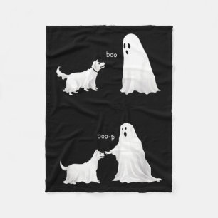 Boo Boo-P Dog Ghost Halloween Fleece Blanket