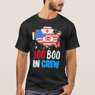 Boo Boo Rn Crew American Flag 4th Of July Usa Nurs T-Shirt