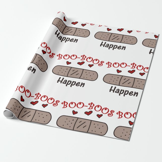 Boo Boos Happen Wrapping Paper (Unrolled)