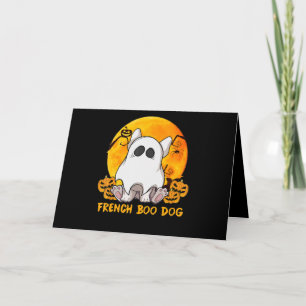 Boo Bulldog with Pumpkin Spider and Moon Card