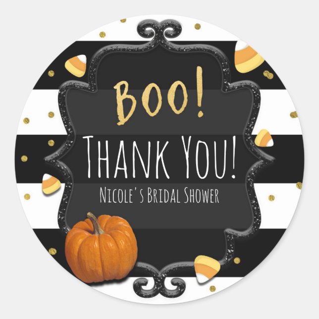 Boo! Candy Corn Halloween Party Favour Stickers (Front)