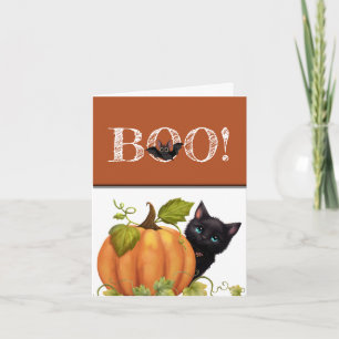Boo Cat Halloween Folded Thank You Card
