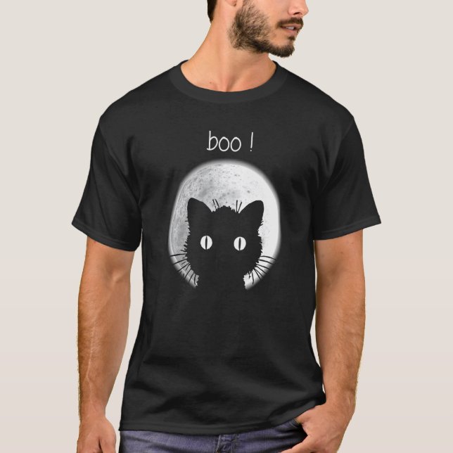 Boo cat under the moon T-Shirt (Front)