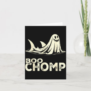 Boo chomp – funny ghost shark halloween retro card