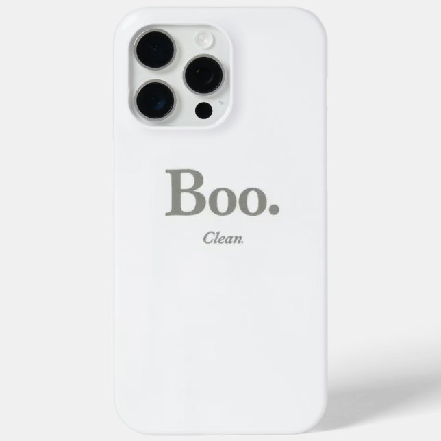 Boo. Clean. Minimalist Halloween Phone Case (Back)