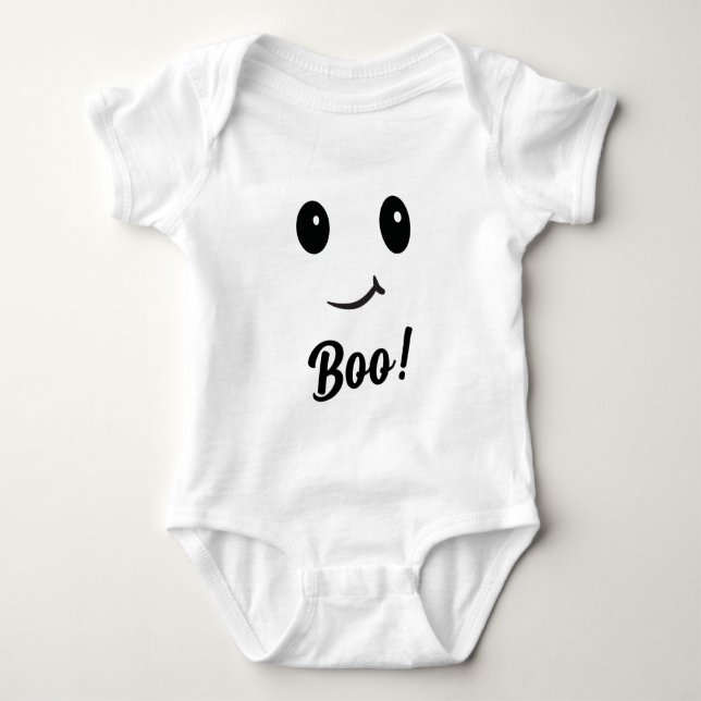 Boo! Comfortable Baby Ghost Costume Bodysuit (Front)
