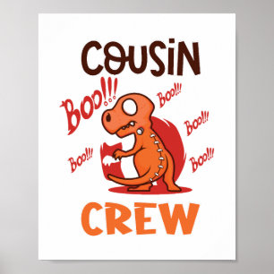 Boo Cousin Crew Halloween Dinosaur Spooky Costume Poster