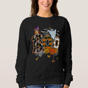 Boo Creepy Owl Pumpkin Ghost Halloween Costume Sweatshirt