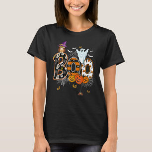 Boo Creepy Owl Pumpkin Ghost  Halloween Costume T-Shirt