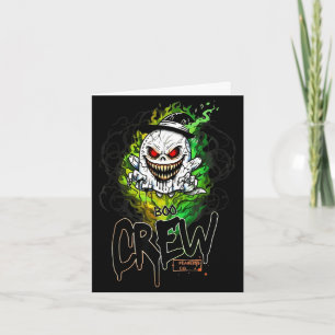 Boo crew black ghost halloween ghost ghost apparel card