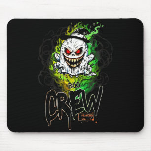 Boo crew black ghost halloween ghost ghost apparel mouse pad