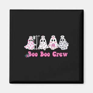 Boo Crew Breast Cancer Ghost Nurse Halloween Magnet