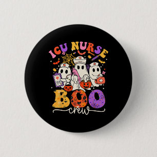 Boo Crew Costume Funny Nurse Ghost Halloween  6 Cm Round Badge