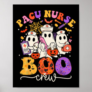 Boo Crew Costume Funny Nurse Ghost Halloween Poster