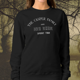 Boo Crew Custom Family Name Halloween Black Sweatshirt
