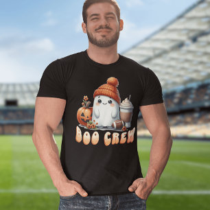 Boo Crew Cute Ghost Football Funny Halloween T-Shirt