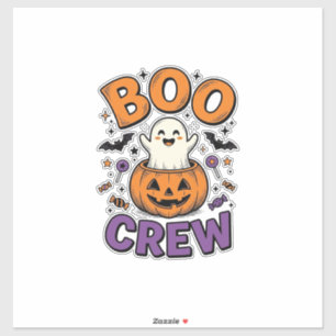 Boo Crew Cute Ghost Pumpkin Halloween Shirt Design