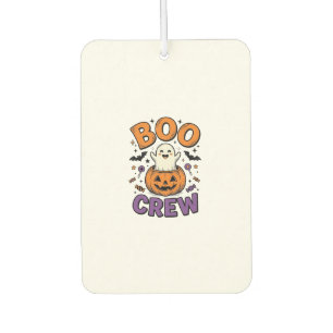 Boo Crew Cute Ghost Pumpkin Halloween Shirt Design Car Air Freshener
