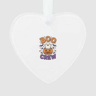 Boo Crew Cute Ghost Pumpkin Halloween Shirt Design Ornament