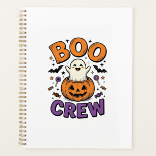 Boo Crew Cute Ghost Pumpkin Halloween Shirt Design Planner
